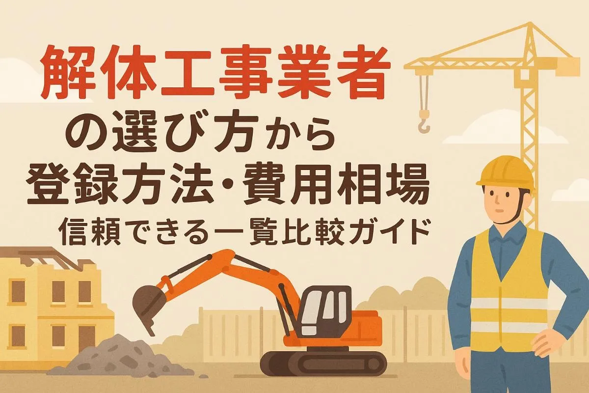 解体工事業者の選び方から登録方法・費用相場・信頼できる一覧比較ガイド